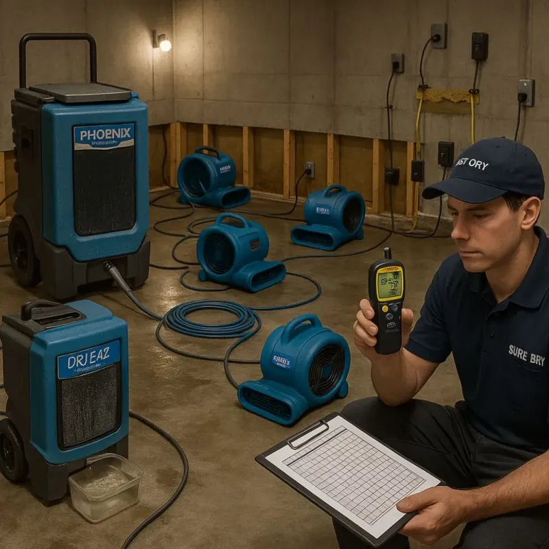 Structural Drying and Dehumidification process in Mangum, OK
